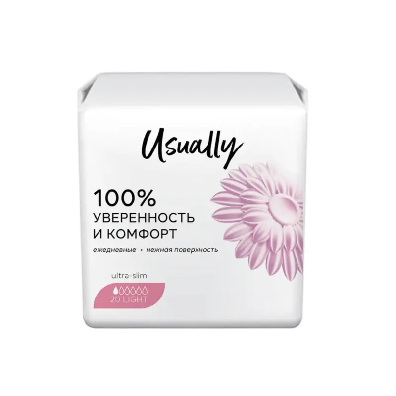 Прокладки гигиенические, 15 см, 20 шт, ежедневные, Light, Usually ,image-0
