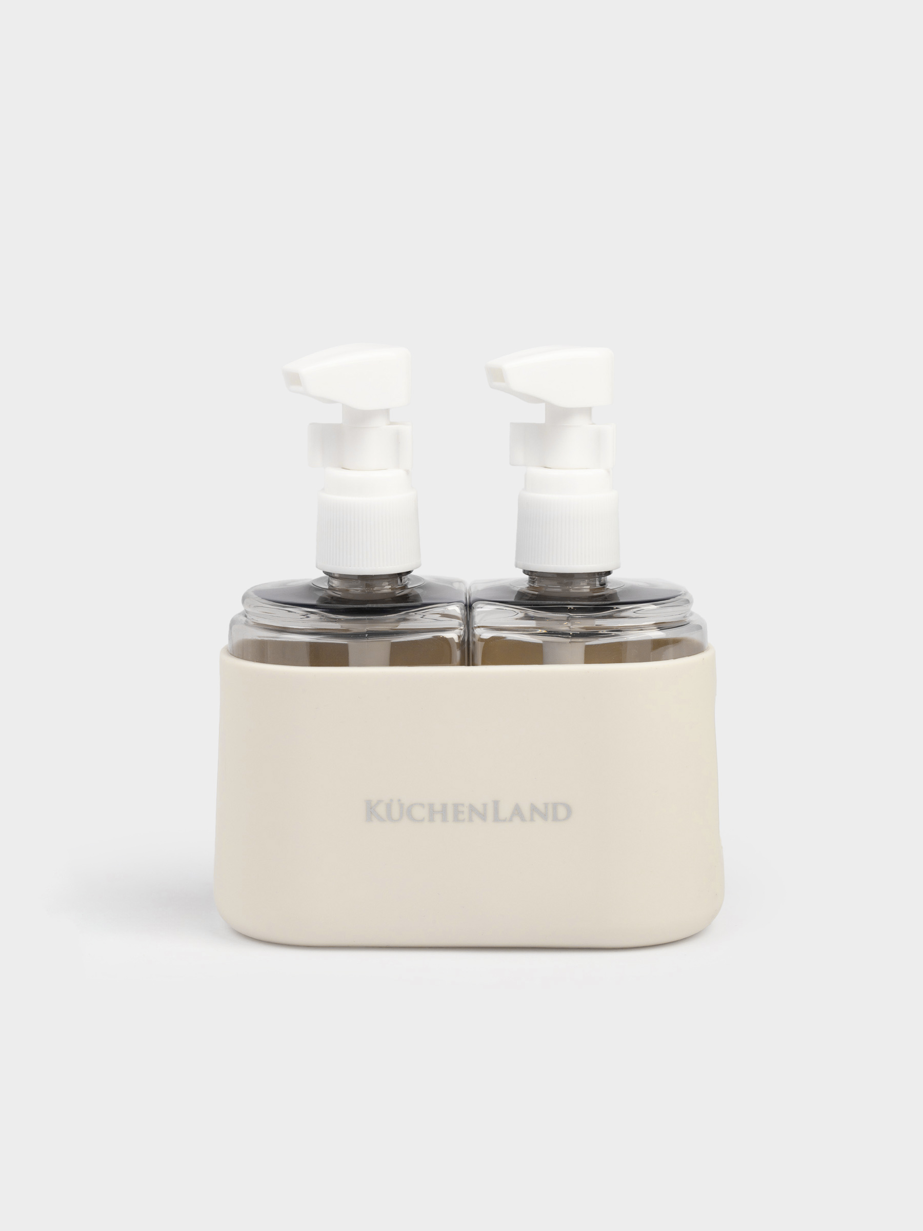 Набор флаконов для путешествий, 2 шт, с дозатором, в чехле, пластик, бежевый, Travel comfort, image-3