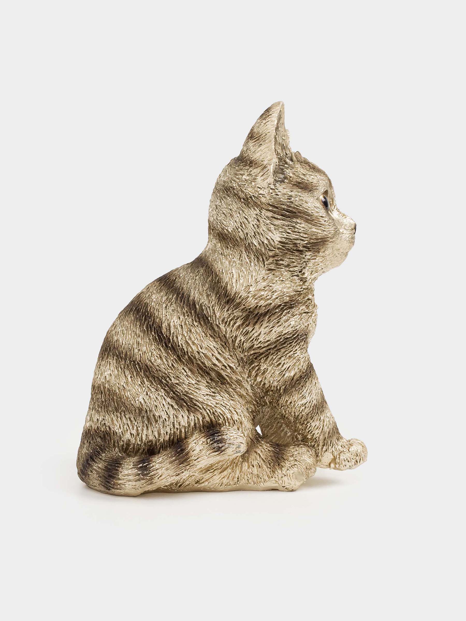 Мүсінше, 11 см, полирезин, шампан, Мысық отыр, Cat, image-3