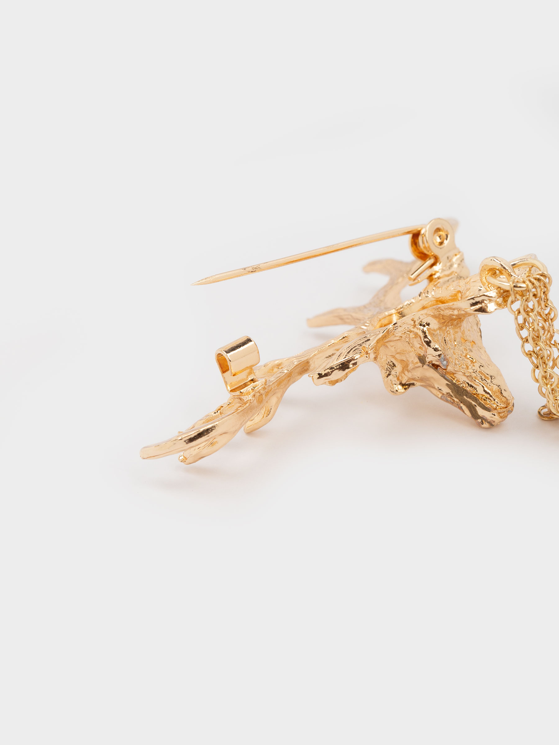 Танамоншақ, 6 см, металл, алтын түстес, Бұғы, Jewelry deer, image-2