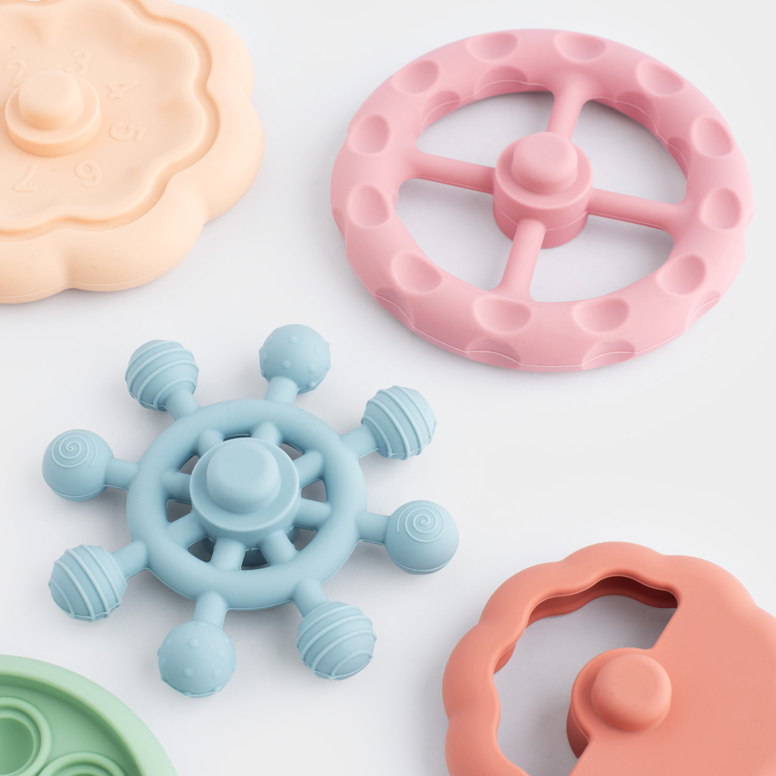 Игрушка развивающая, 11 см, 6 пр, силикон, цветная, Пирамидка фигурная, Kiddy, image-5