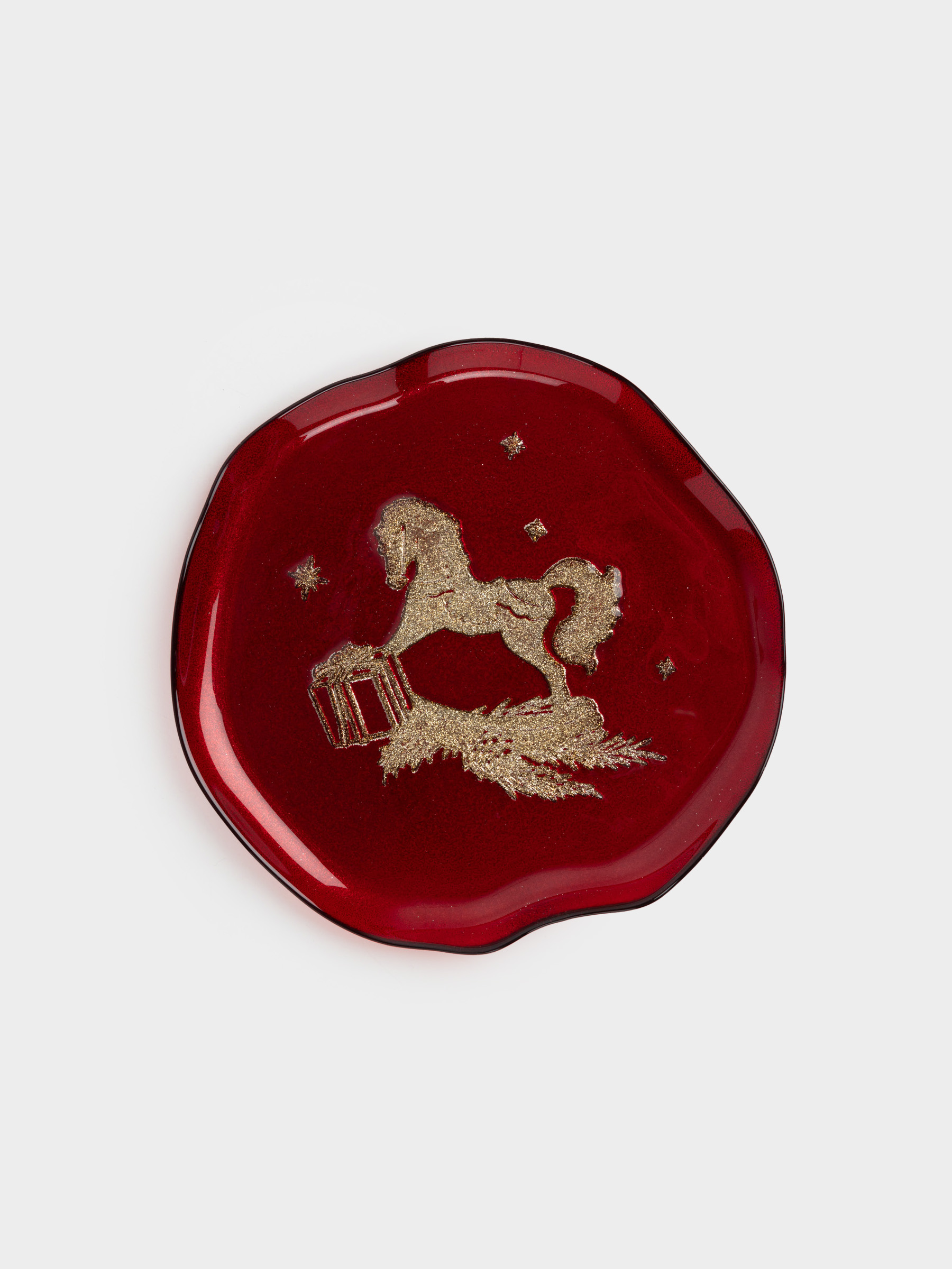 Ыдыс, 28х2 см, шыны, қою қызыл, Жылқы, Brumal, image-0