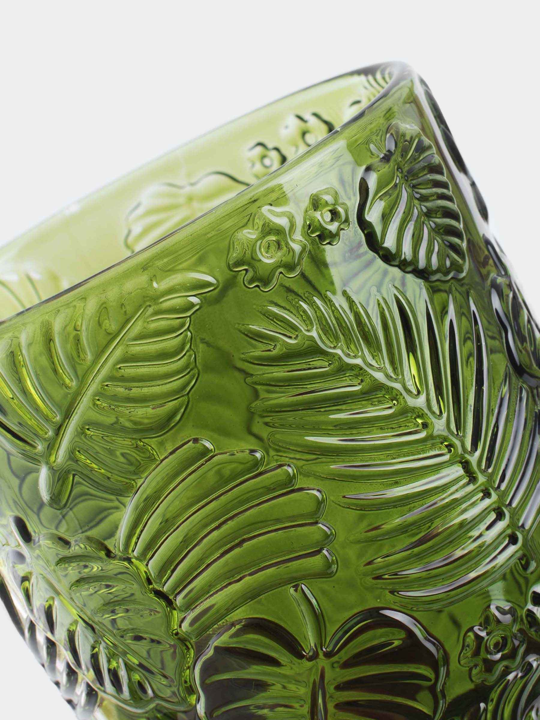 Стакан, 10 см, 300 мл, стекло Р, зеленый, Монстера, Tropical leaves, image-5