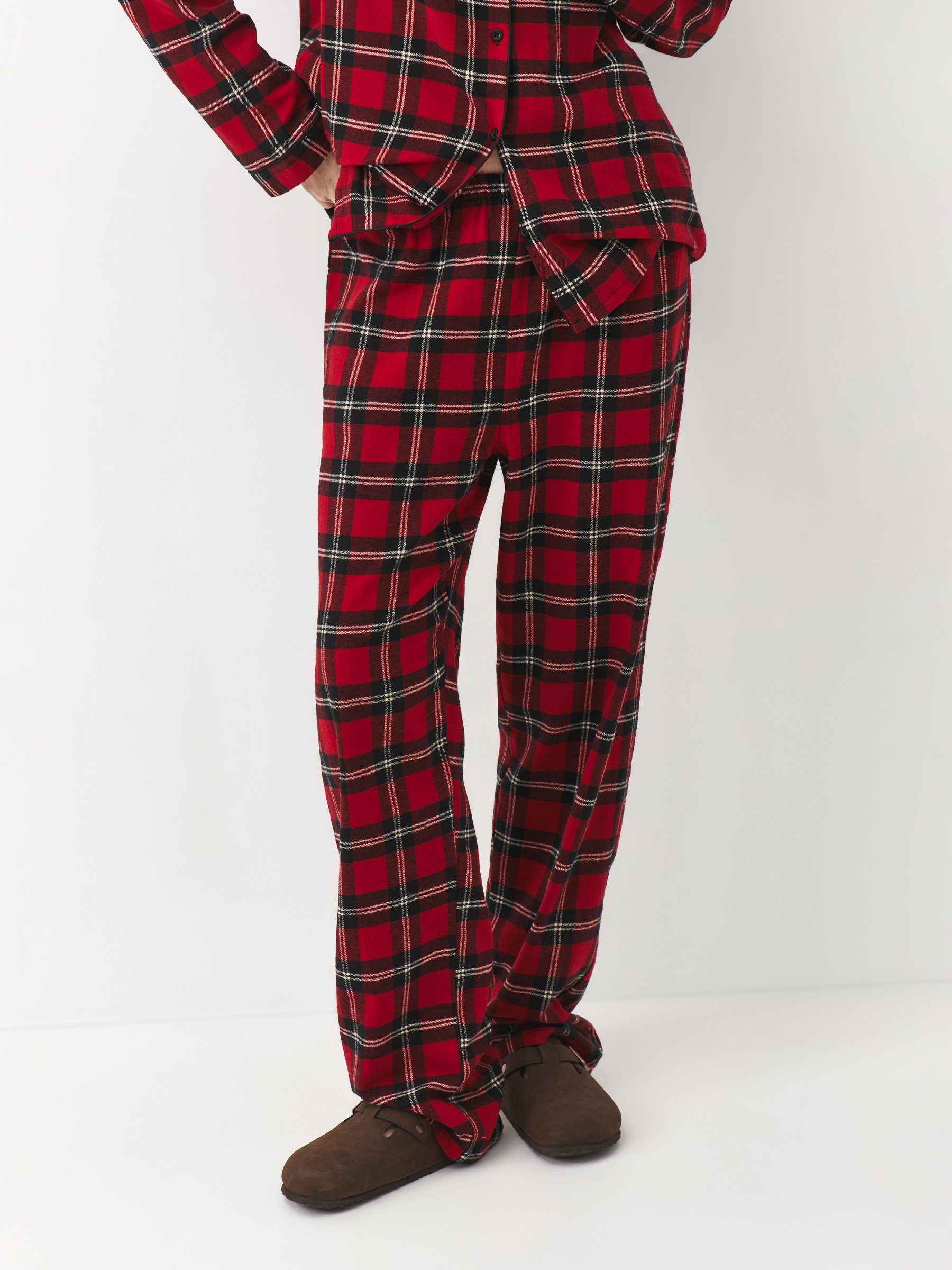 Пижама женская, с брюками, хлопок, красная, Клетка, Patsy, image-5