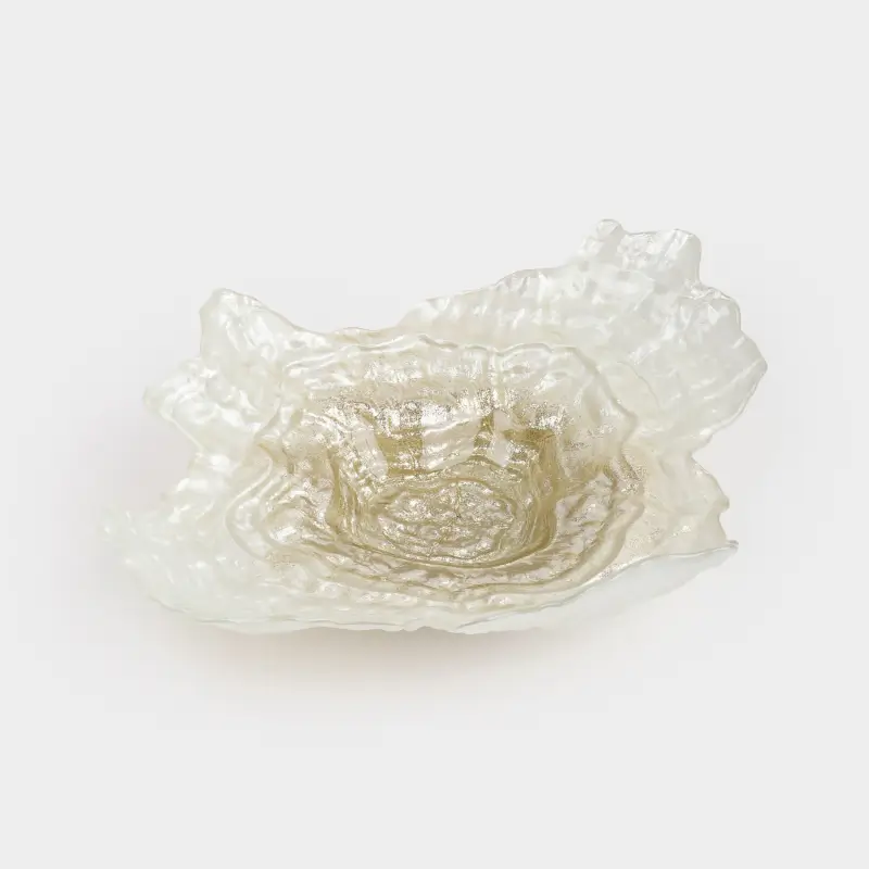 Блюдо, 45х33х10 см, стекло, шампань/молочное, Устрица, Shellfish ,image-0