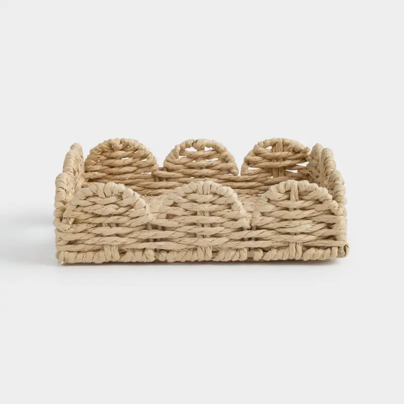 Корзина для салфеток, 19х19 см, плетеная, с ручками, целлюлоза, квадратная, Braided ,image-0