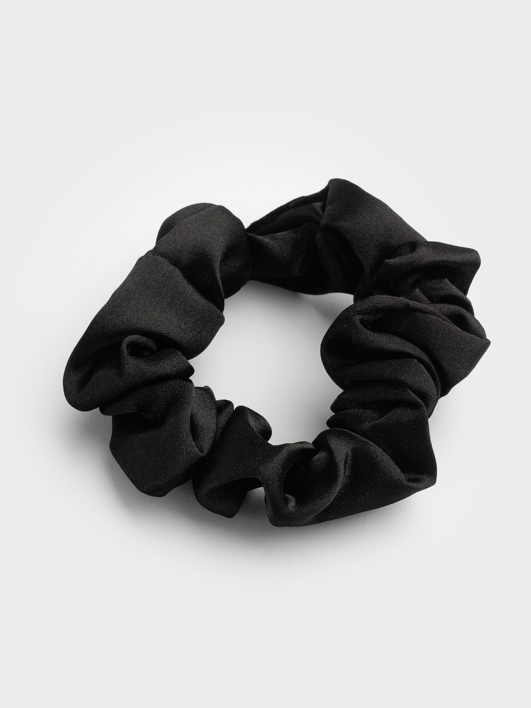 Резинка для волос, 6 см, сатин, черная, Silk, image-1
