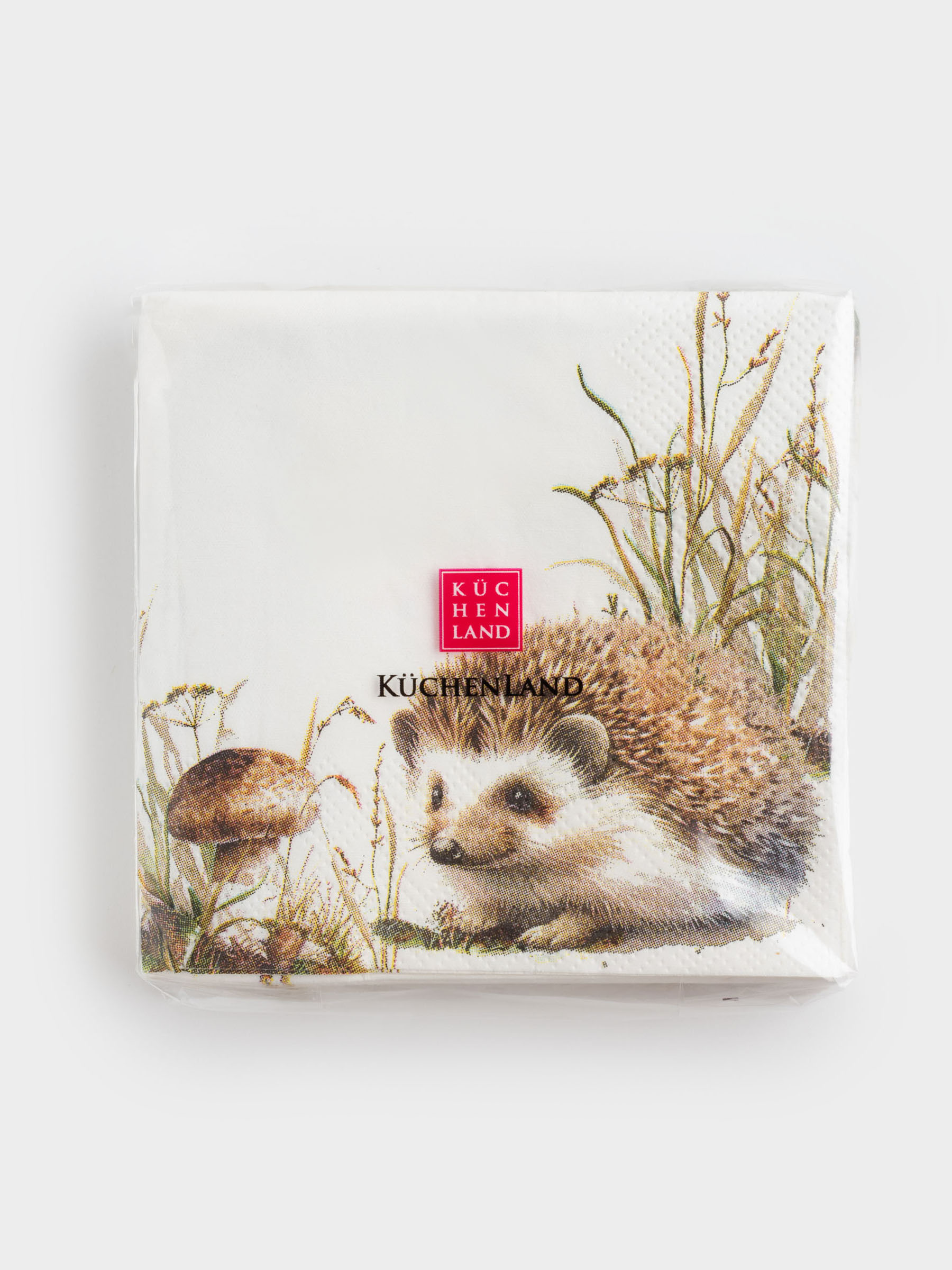 Қағаз майлықтар, 21х21 см, 20 дана, шаршы, ақ, Кірпі, Forest hedgehog, image-3