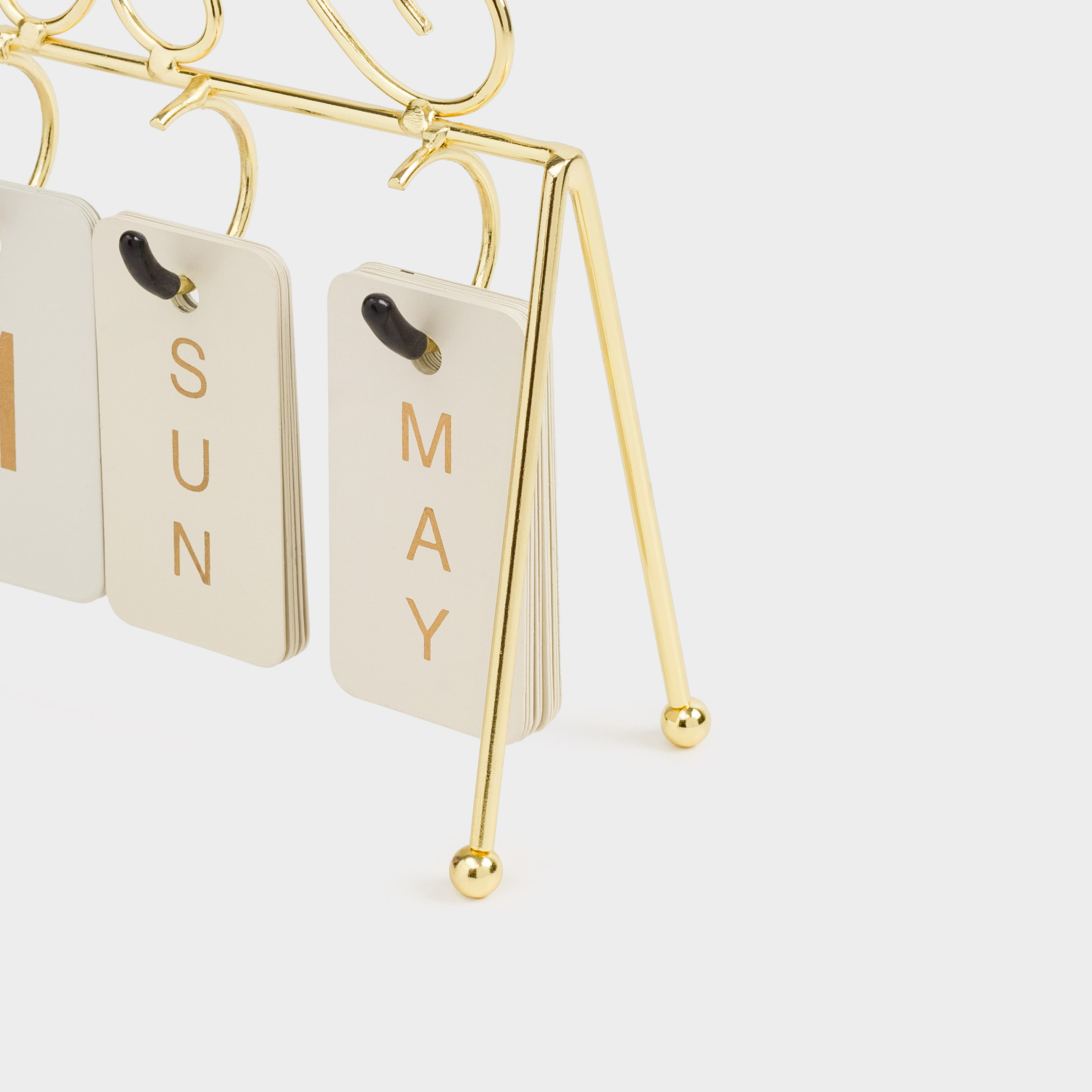 Үстел үсті күнтізбесі, 18х16 см, болат/шыны, алтын, Гүл, Twist gold, image-2