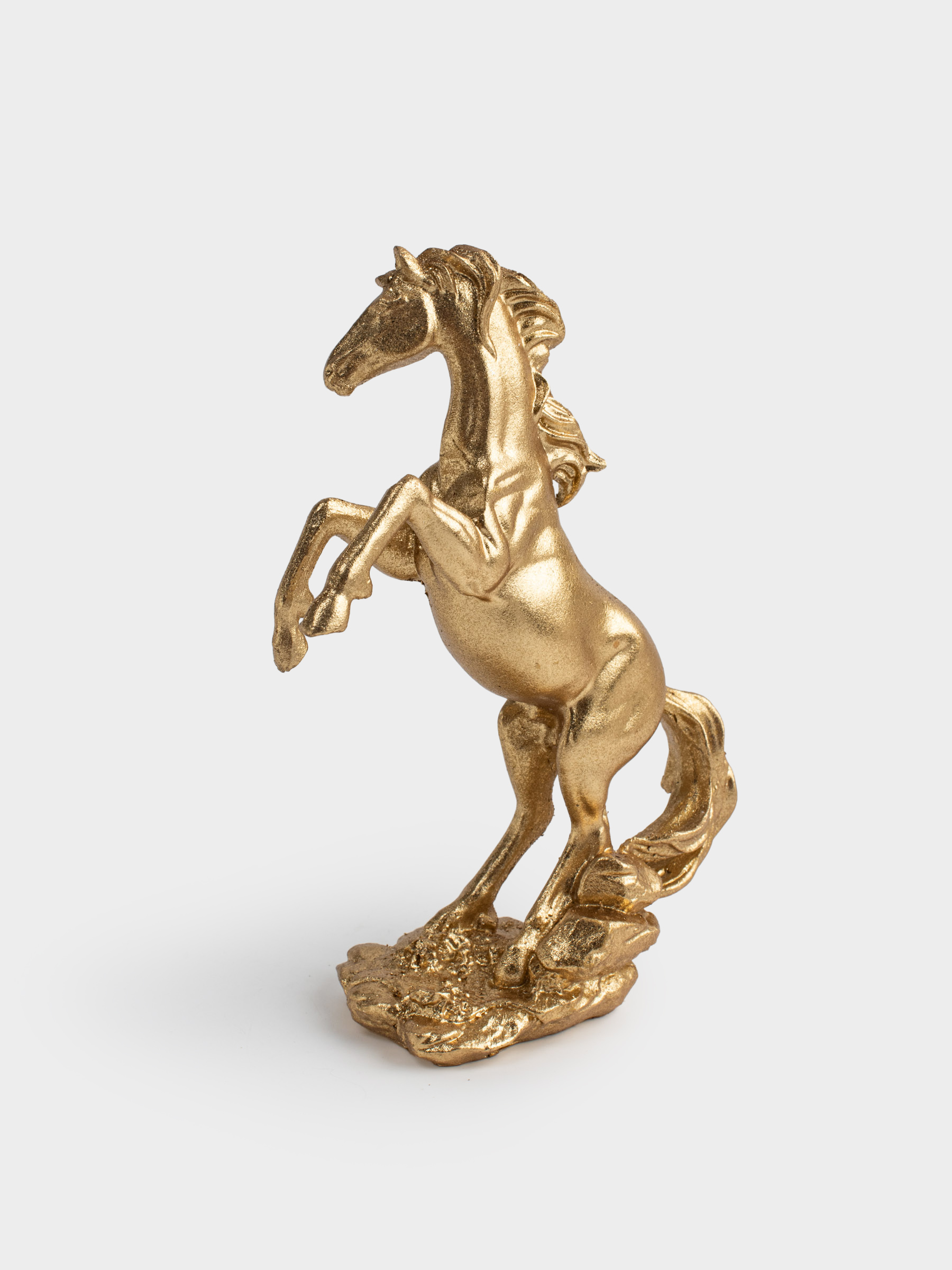Мүсінше, 17 см, полирезин, алтын, Жылқы, Horse gold, image-3