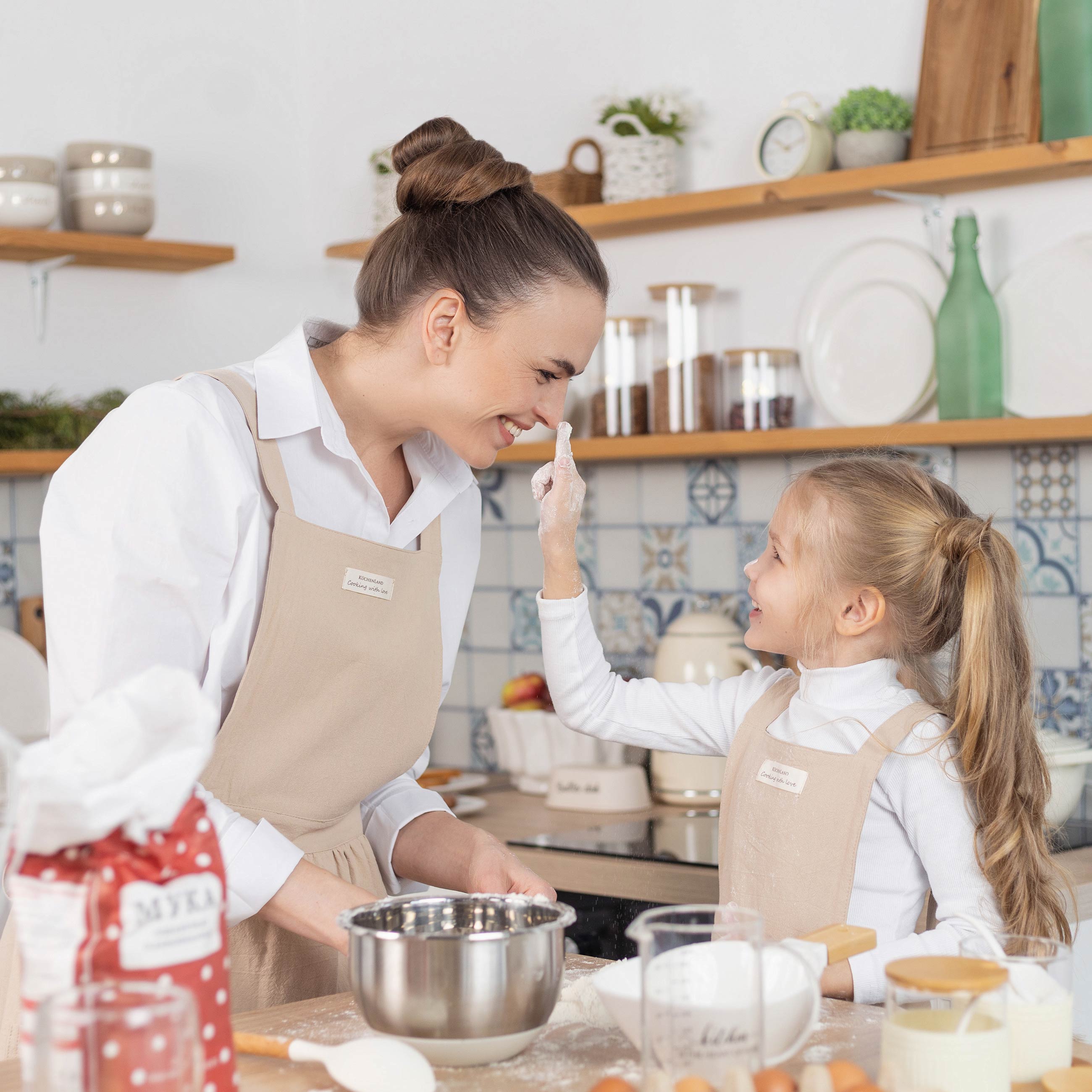 Фартук-платье, 79х88 см, хлопок, бежевый, Vintage kitchen, image-6