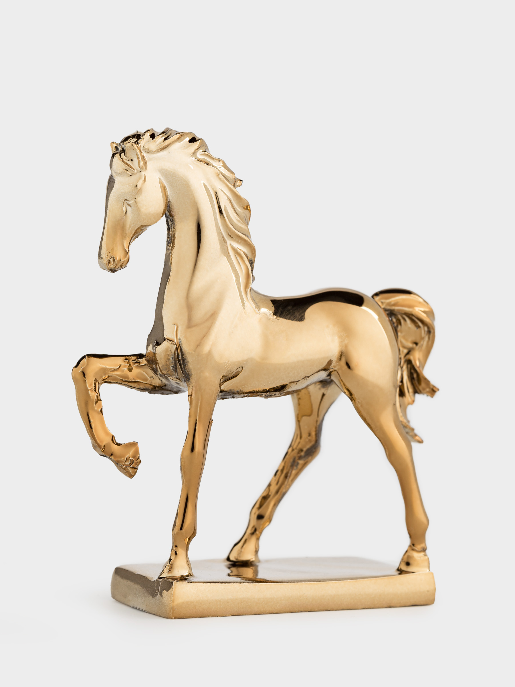 Мүсінше, 8 см, полирезин, шампан, Жылқы, Horse gold, image-1