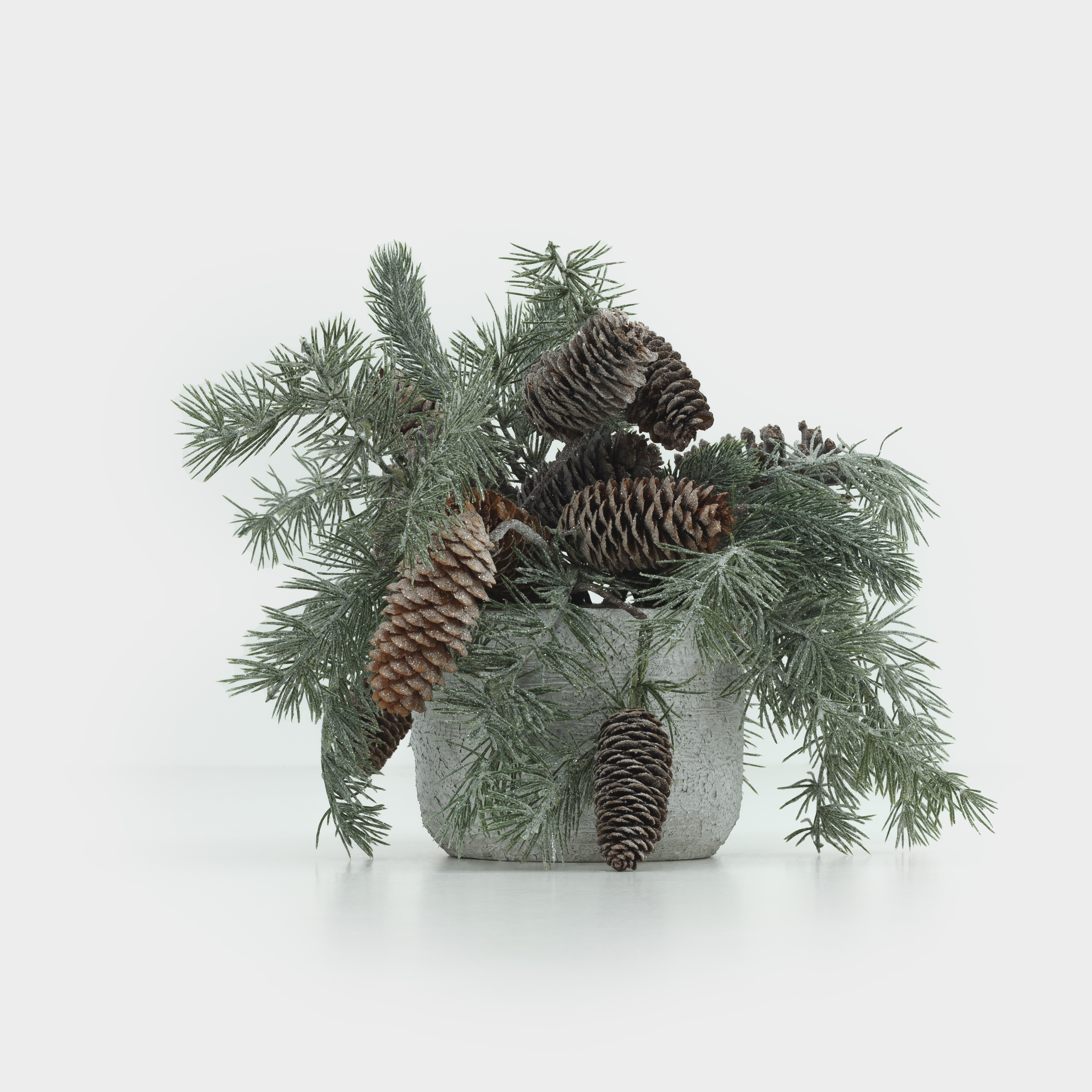 Композиция декоративная, 30х30 см, в горшке, пластик/шишки, Хвоя, Conifer decor, image-0