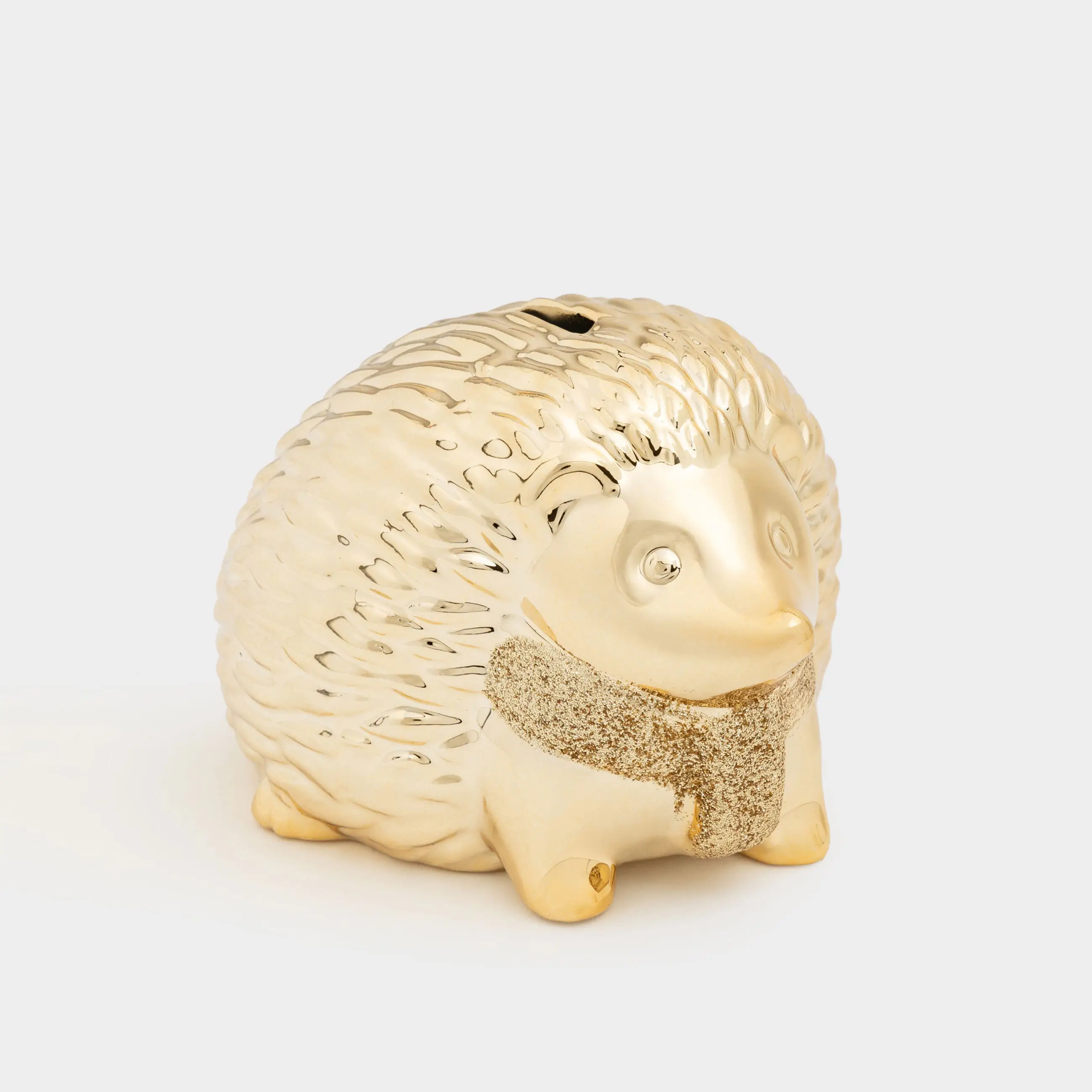 Ақша жәшігі, 10 см, фарфор Р, алтын, Кірпі, Hedgehog gold