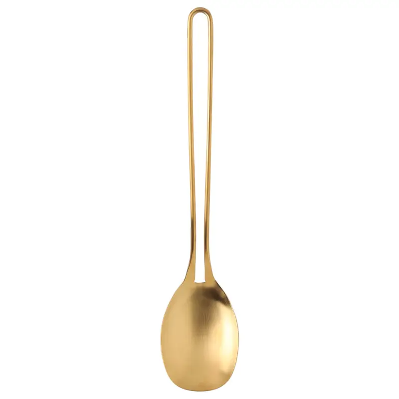 Ложка сервировочная, 37 см, сталь, золотистая, Device gold ,image-0