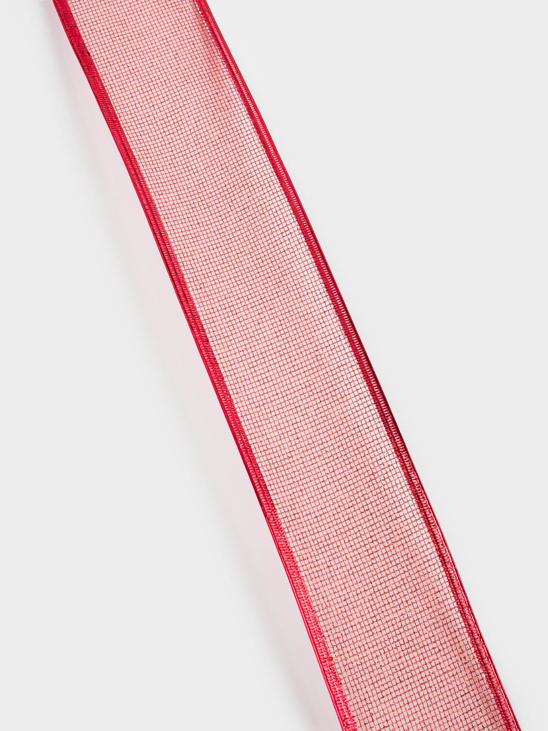 Сәндік таспа, 5 м, иілімді, полиэстер, қызыл, Тор, Ribbon christmas, image-2