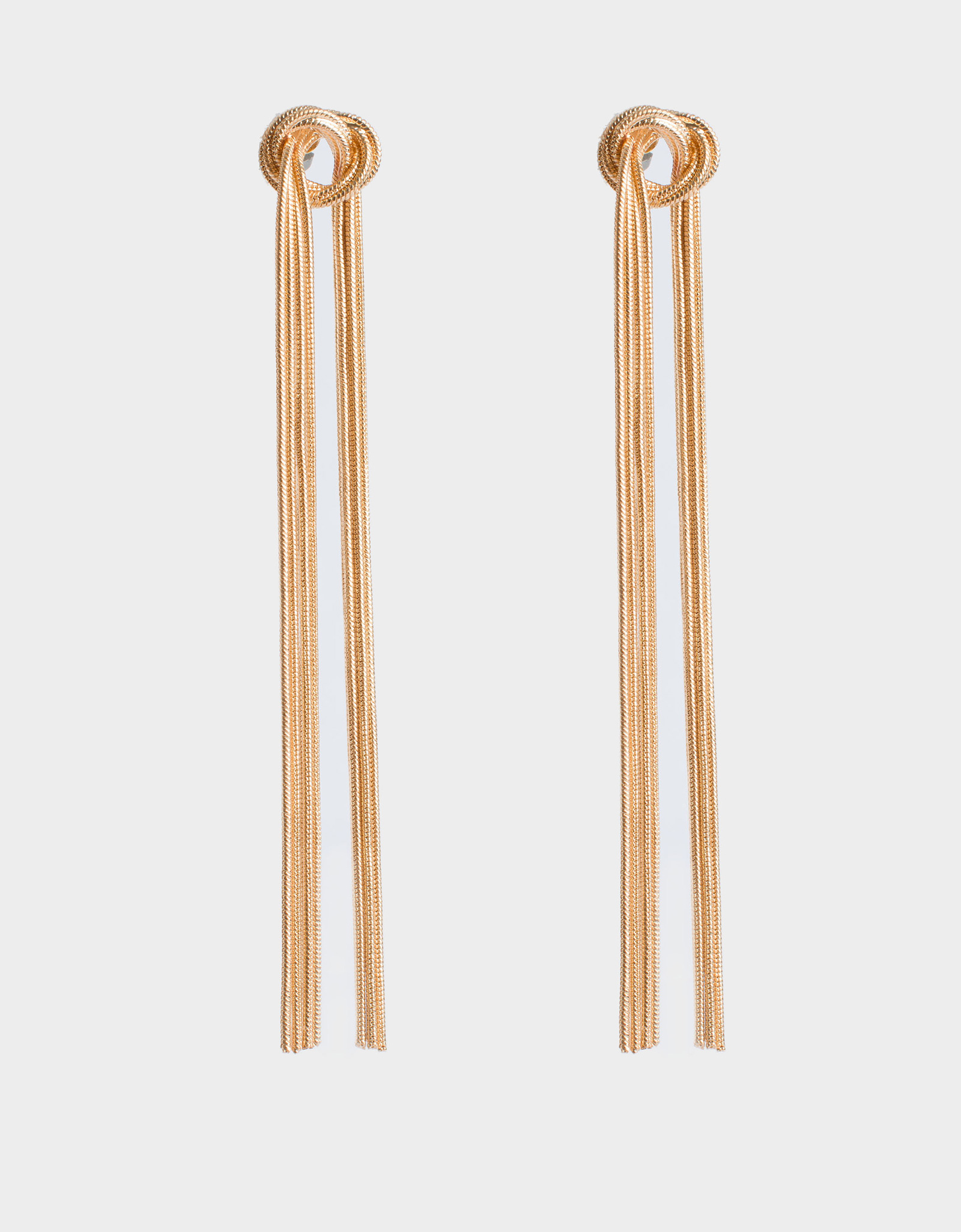Серьги-пусеты, 10 см, 2 шт, металл, золотистые, Узел, Jewelry knot, image-1