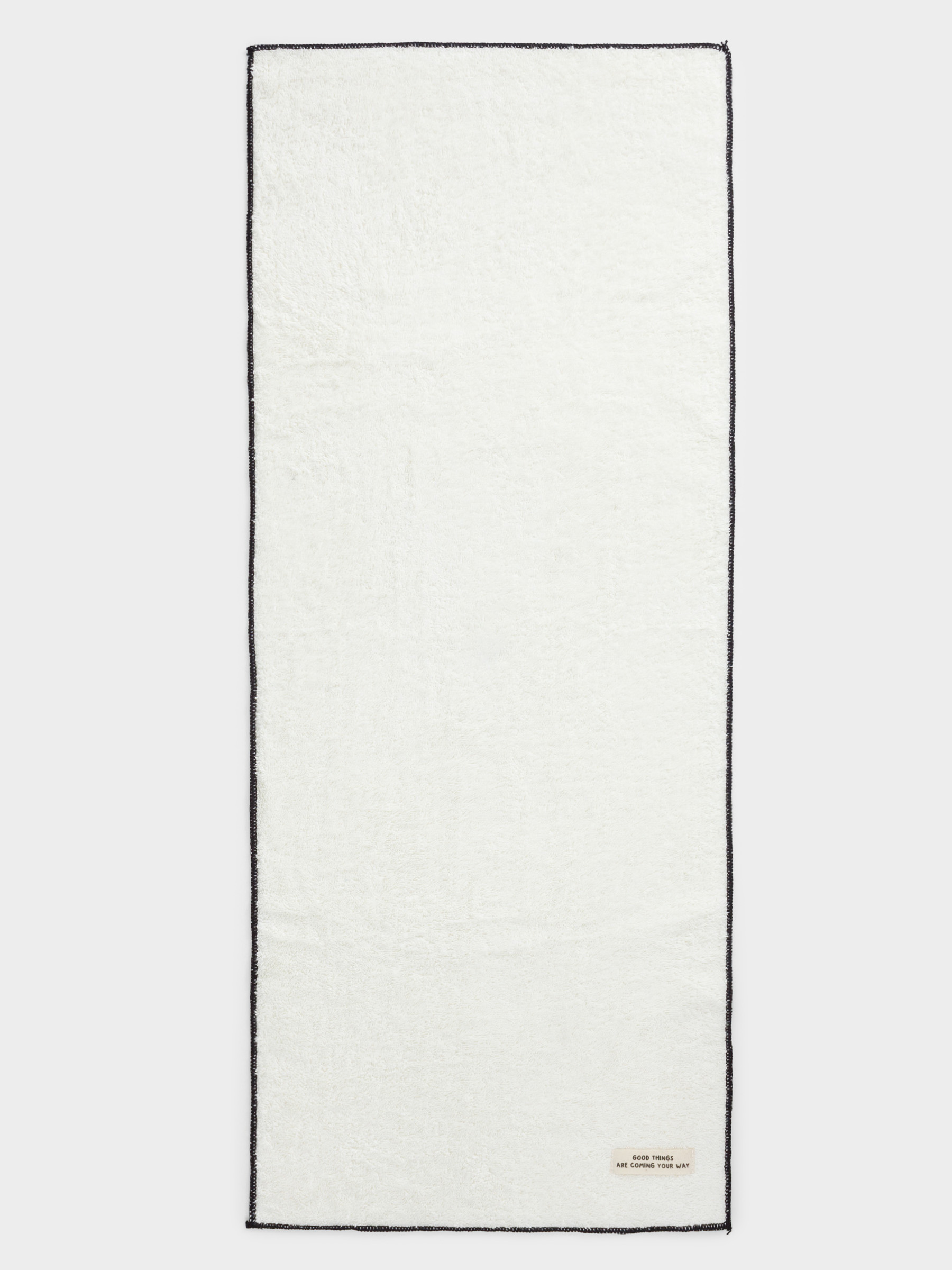 Полотенце, 50х90 см, хлопок, бежевое, Черный кант, Frotte cotton, image-1