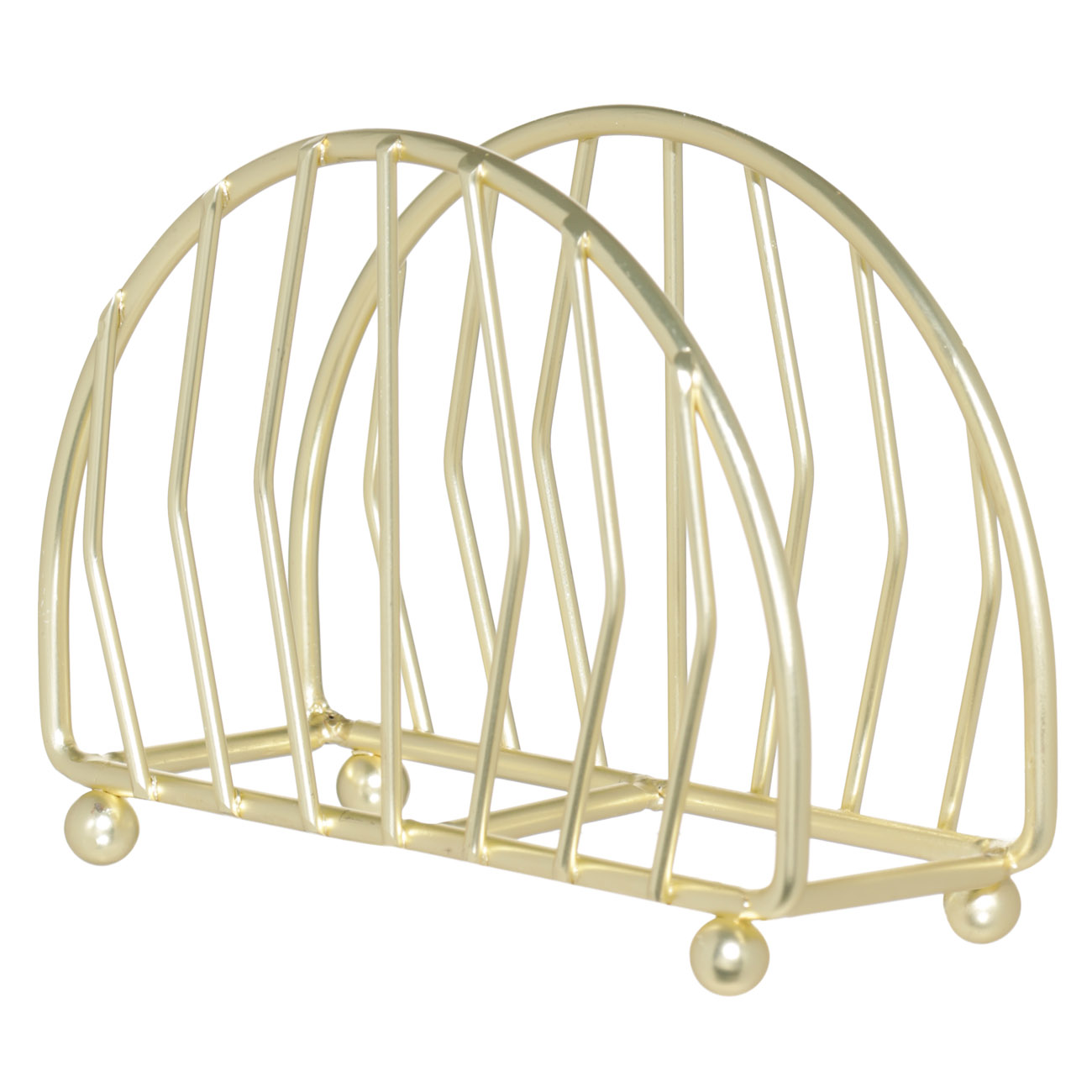Салфетница, 13 см, металл, золотистая, полукруг, Twist gold, image-1