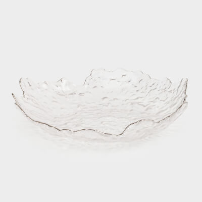 Блюдо, 25 см, стекло, с серебристым кантом, Nautilus silver ,image-0