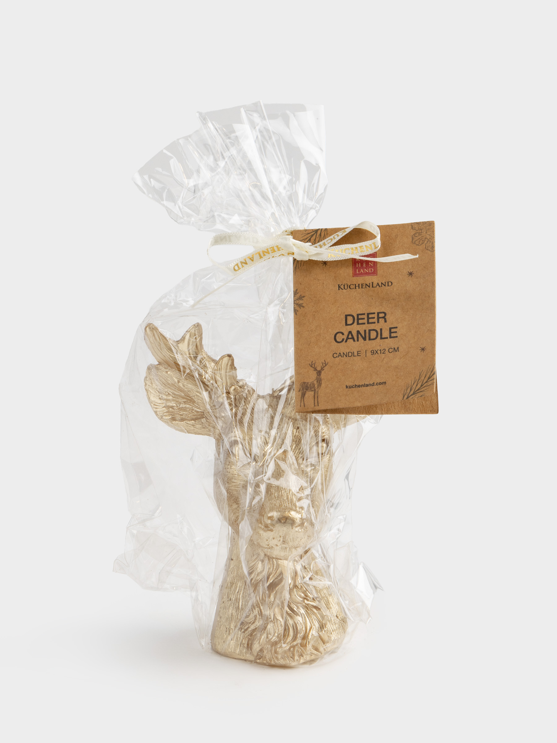 Шам, 9х12 см, алтын түстес, Бұғы, Deer candle, image-5