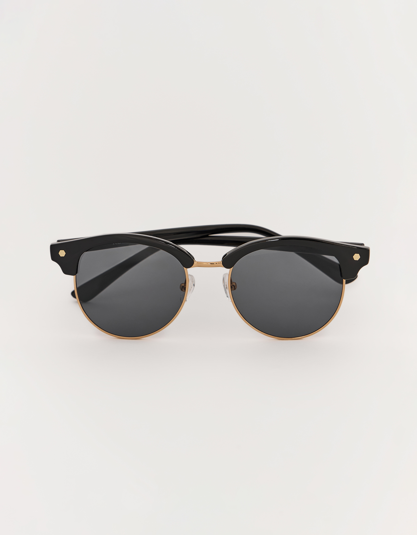 Очки солнцезащитные, металл/пластик, круглые, черные, Панто, Eyewear, image-0