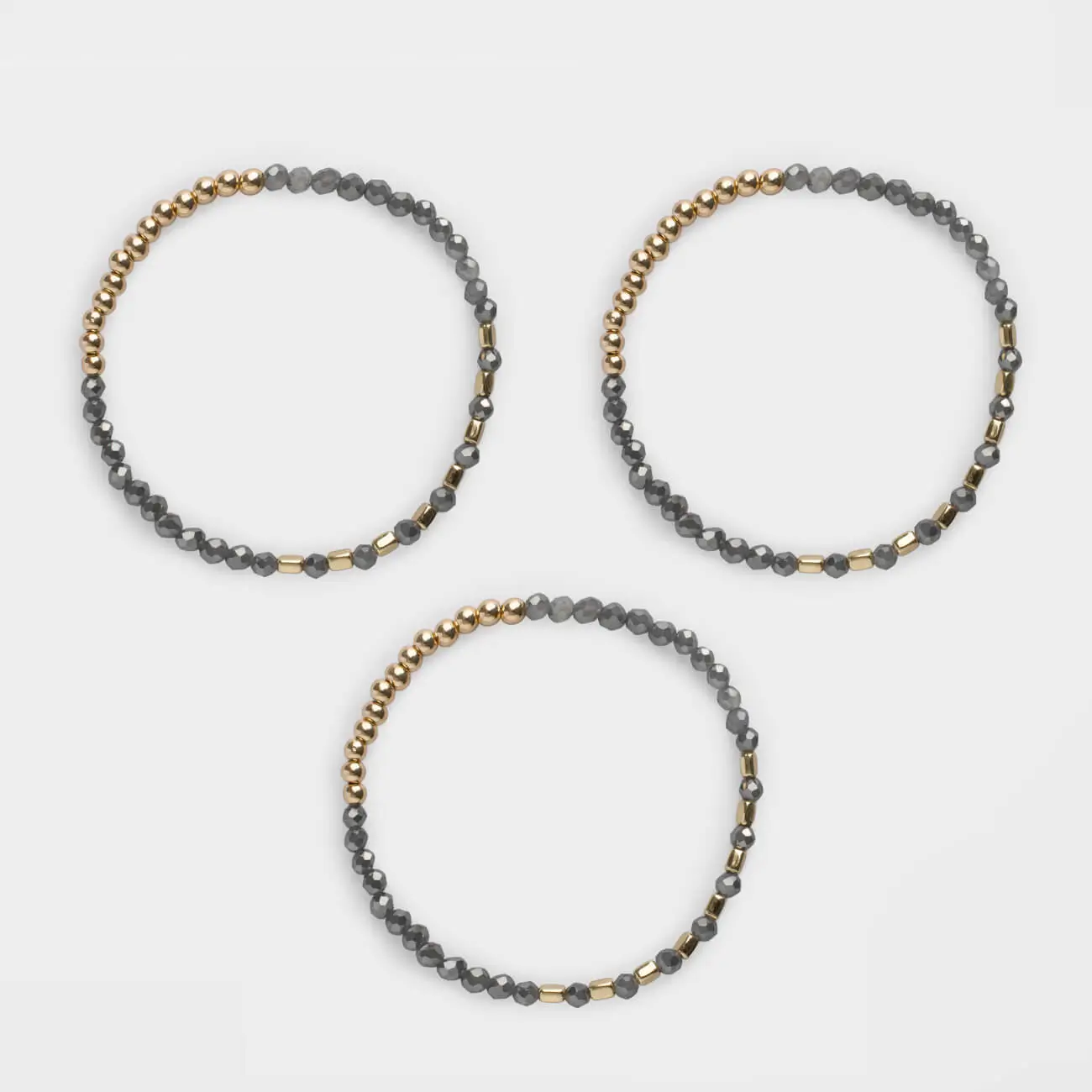 Білезік, 17 см, 3 дана, акрил/пластик, қоңыр, моншақтар, Jewelry