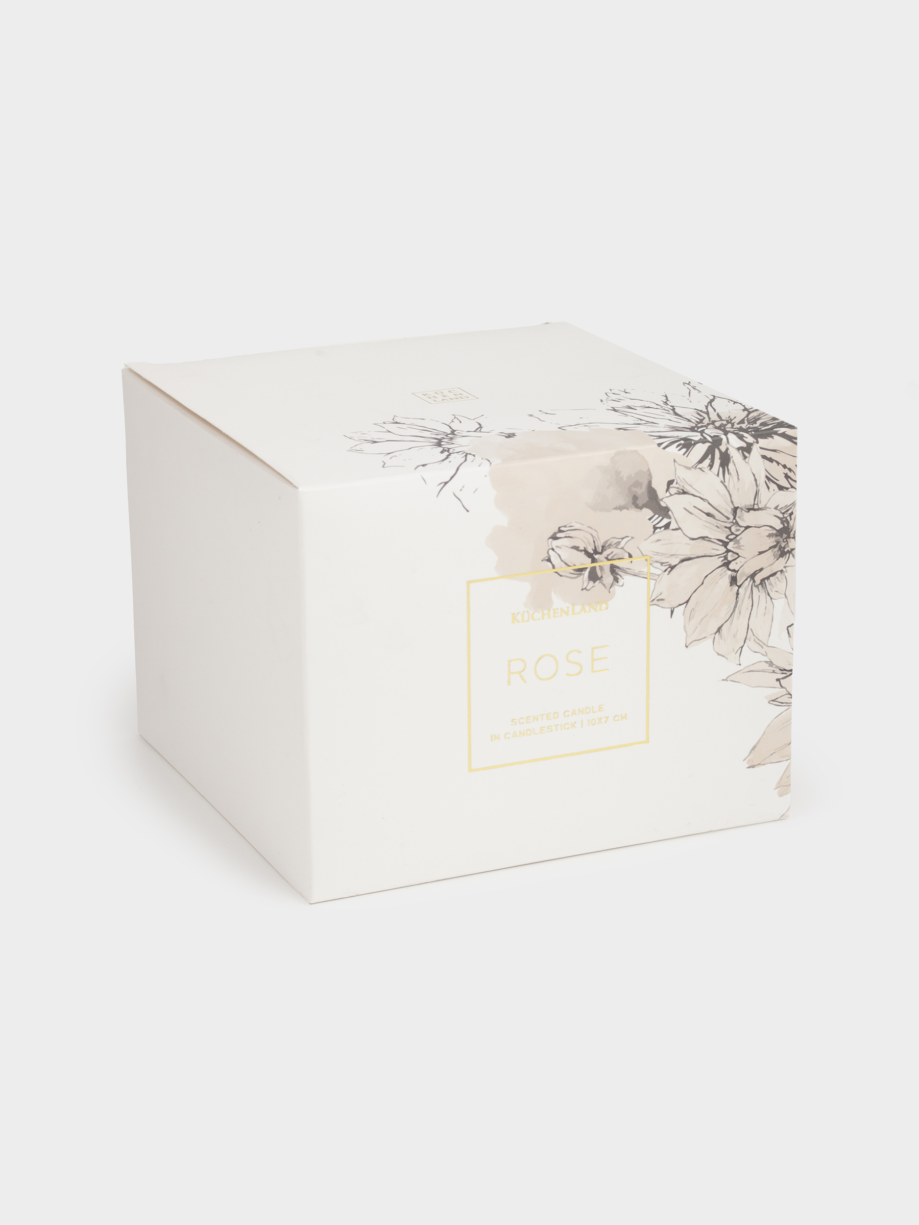 Свеча ароматическая, 7 см, в подсвечнике, керамика, бежевая, Beach musk, Цветок, Rose, image-4