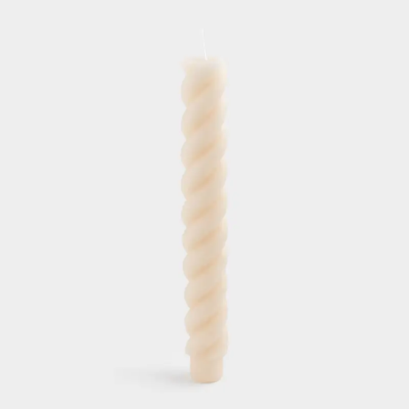 Свеча, 20 см, тонкая, молочная, Спираль, Spiral shape ,image-0