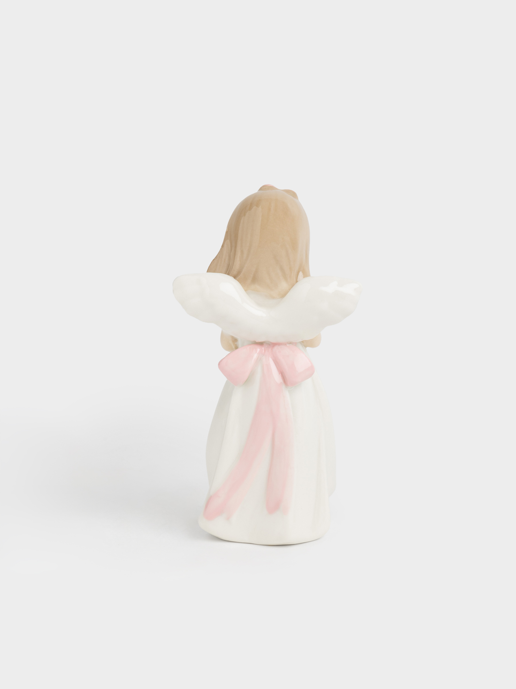 Мүсінше, 12 см, фарфор P, сүт түстес, Жүрегі бар періште, Angel figurine, image-3