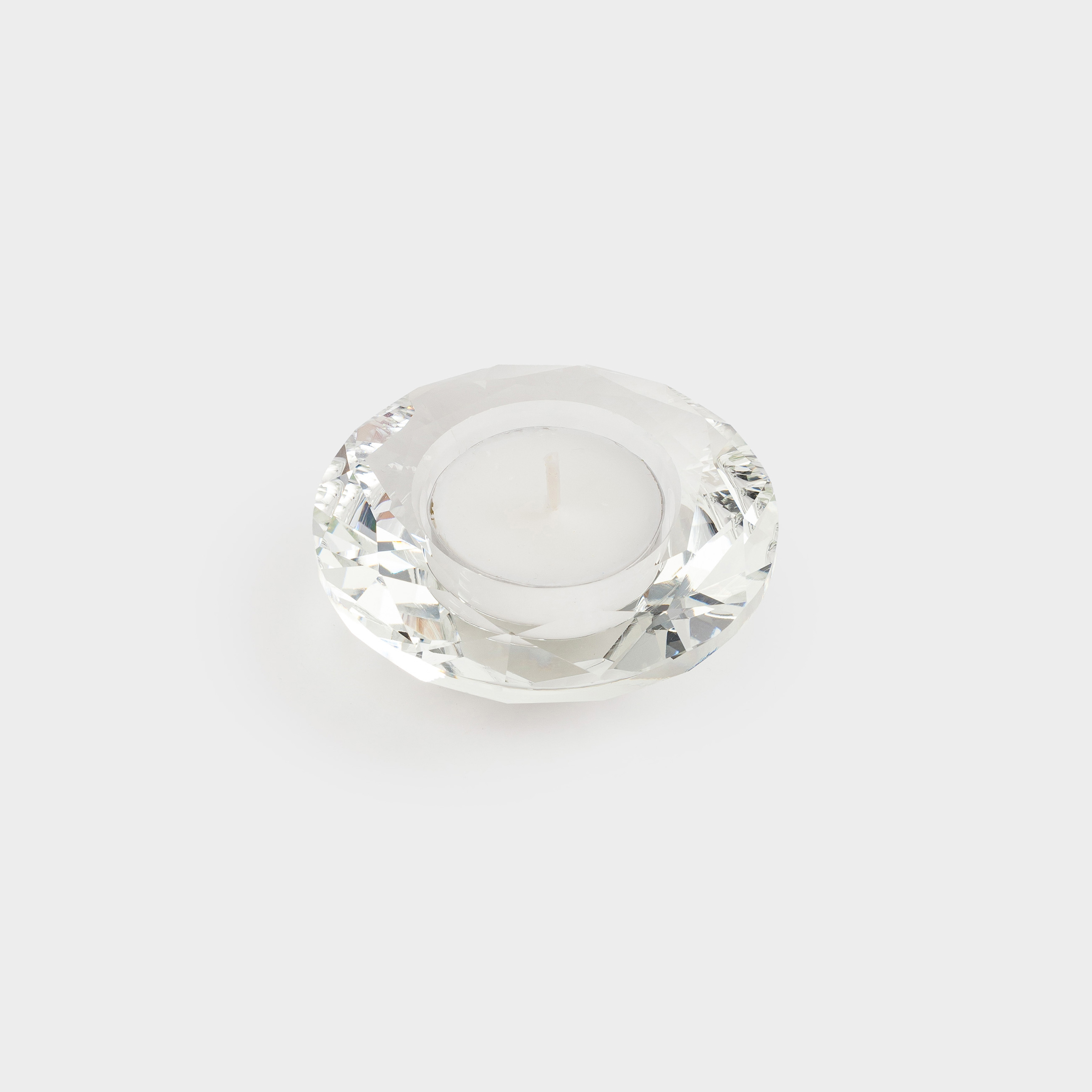 Подсвечник, 7 см, для чайной свечи, кристальное стекло, Бриллиант, Diamond, image-2