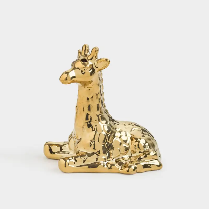 Емкость для соли или перца, 9 см, фарфор P, золотистая, Жираф, Giraffe ,image-0