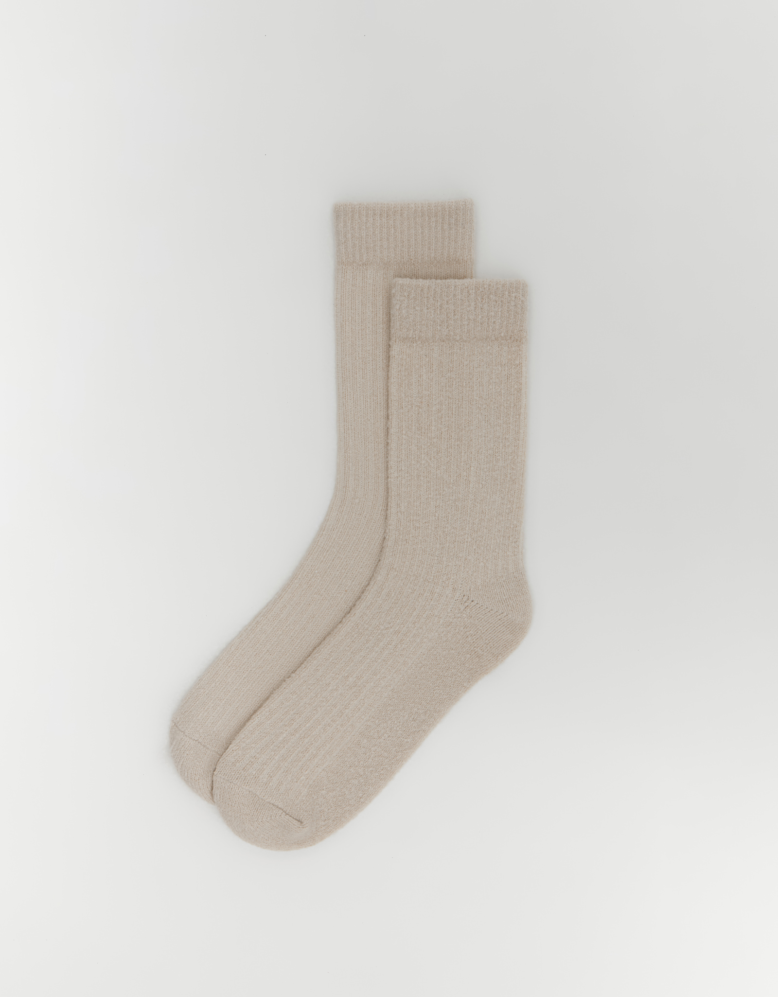 Носки женские, в рубчик, полиэстер, бежевые, Warmed, image-1
