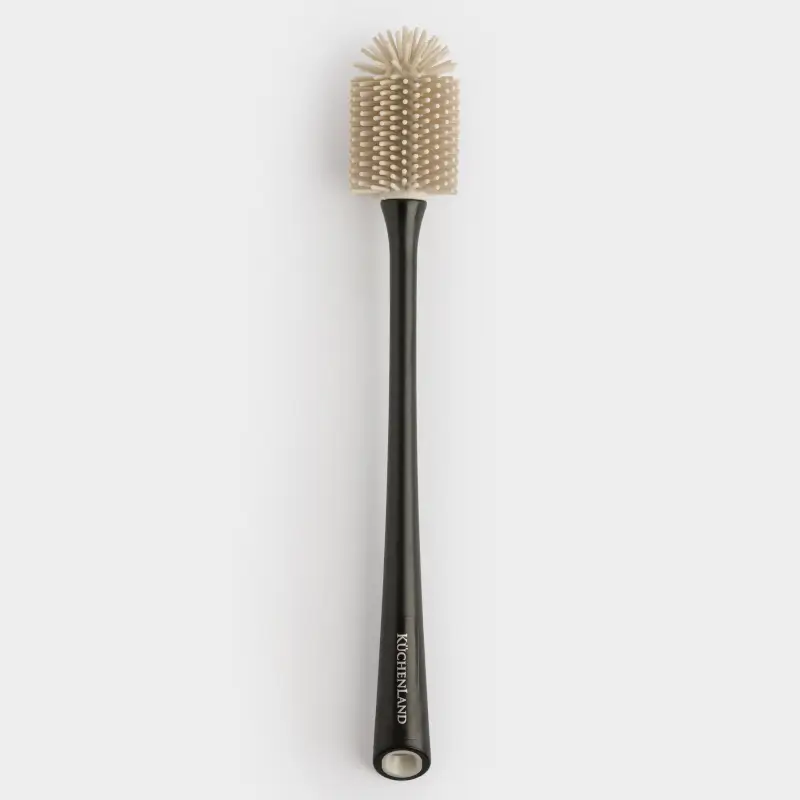 Бөтелке ысқышы, 30 см, силикон/пластик, сұр-қара, Black clean ,image-0