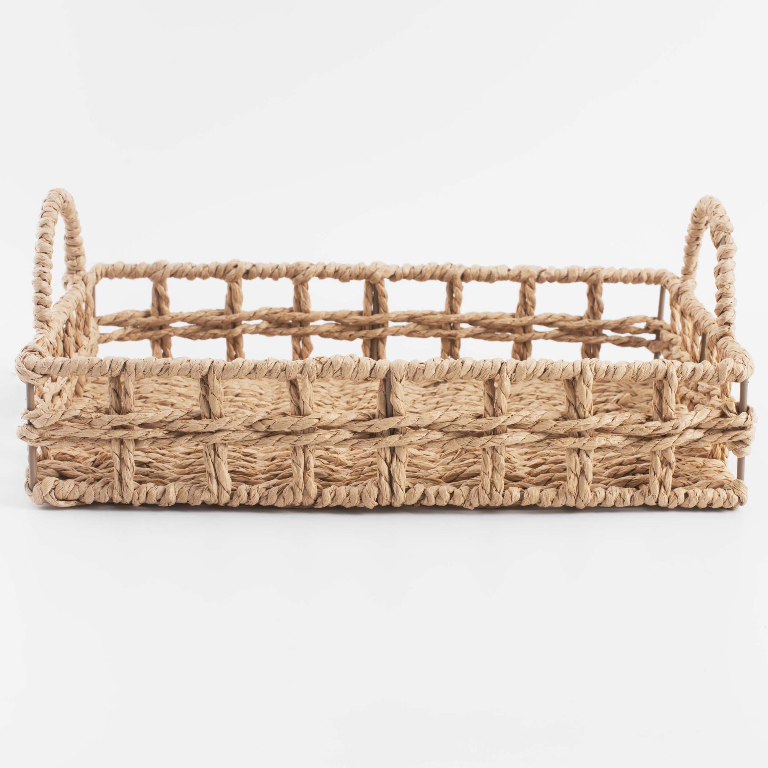Поднос, 29х20 см, плетеный, с ручками, целлюлоза, прямоугольный, Braided, image-1