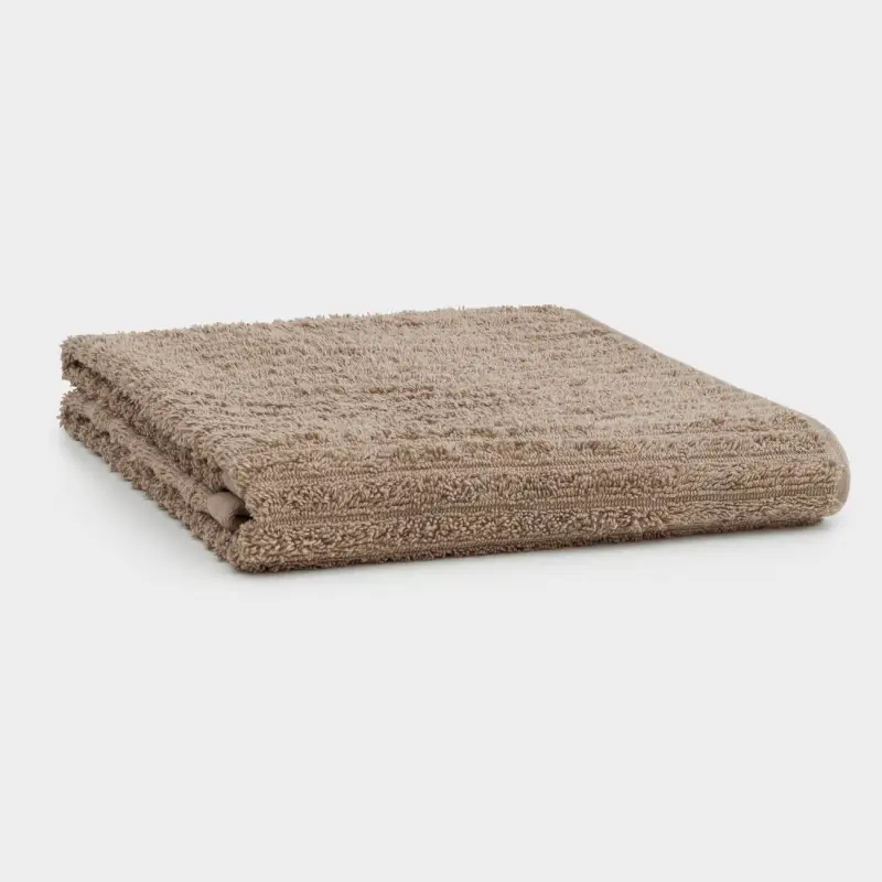 Полотенце, 70х140 см, хлопок, песочное, Объемные полосы, Stripes cotton, image-0