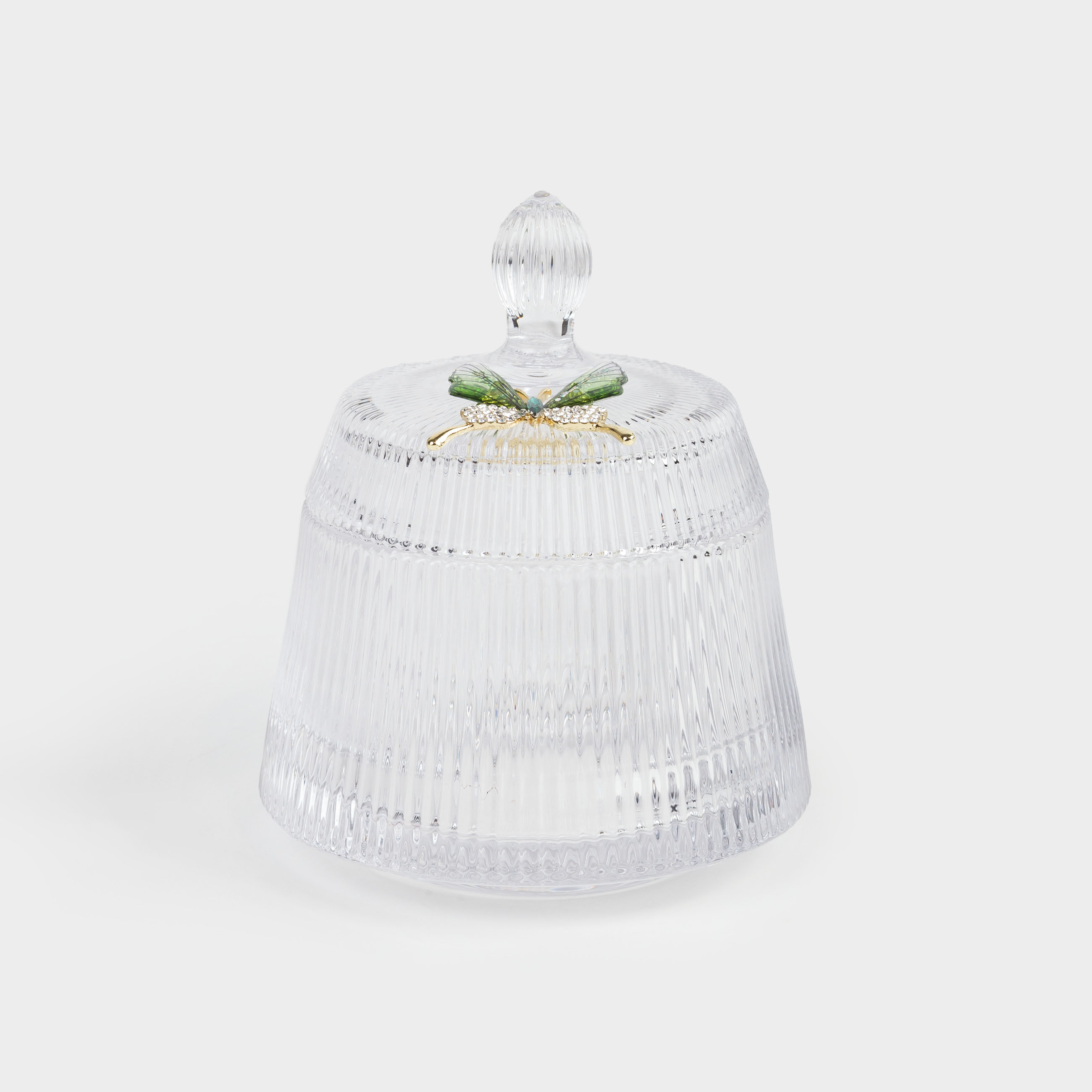 Емкость для хранения, 11х13 см, 250 мл, стекло Р/стразы, Бабочка, Butterfly