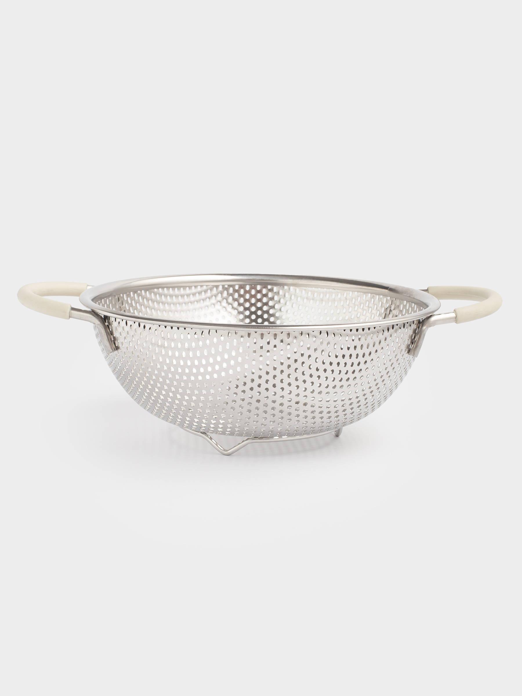 Дуршлаг, 19 см, екі тұтқасы бар, болат / силикон, бежевый, Sieve, image-1