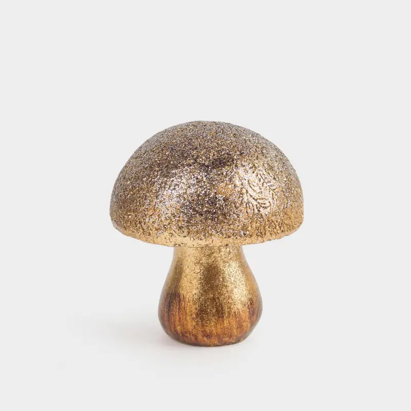 Статуэтка, 8 см, полирезин, золотистая, Гриб, Golden forest