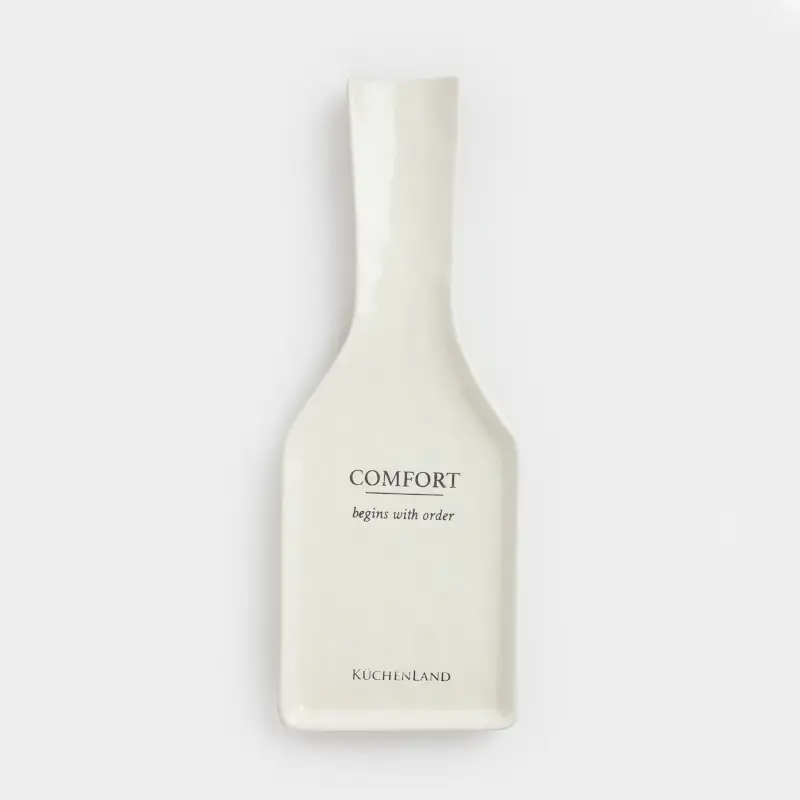 Қасыққа арналған тұғыр, 25 см, керамика, сүт түстес, Crumple font ,image-0