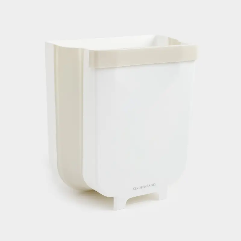 Ведро для мусора, 8 л, складное, подвесное, пластик/резина, серое, Foldaway ,image-0