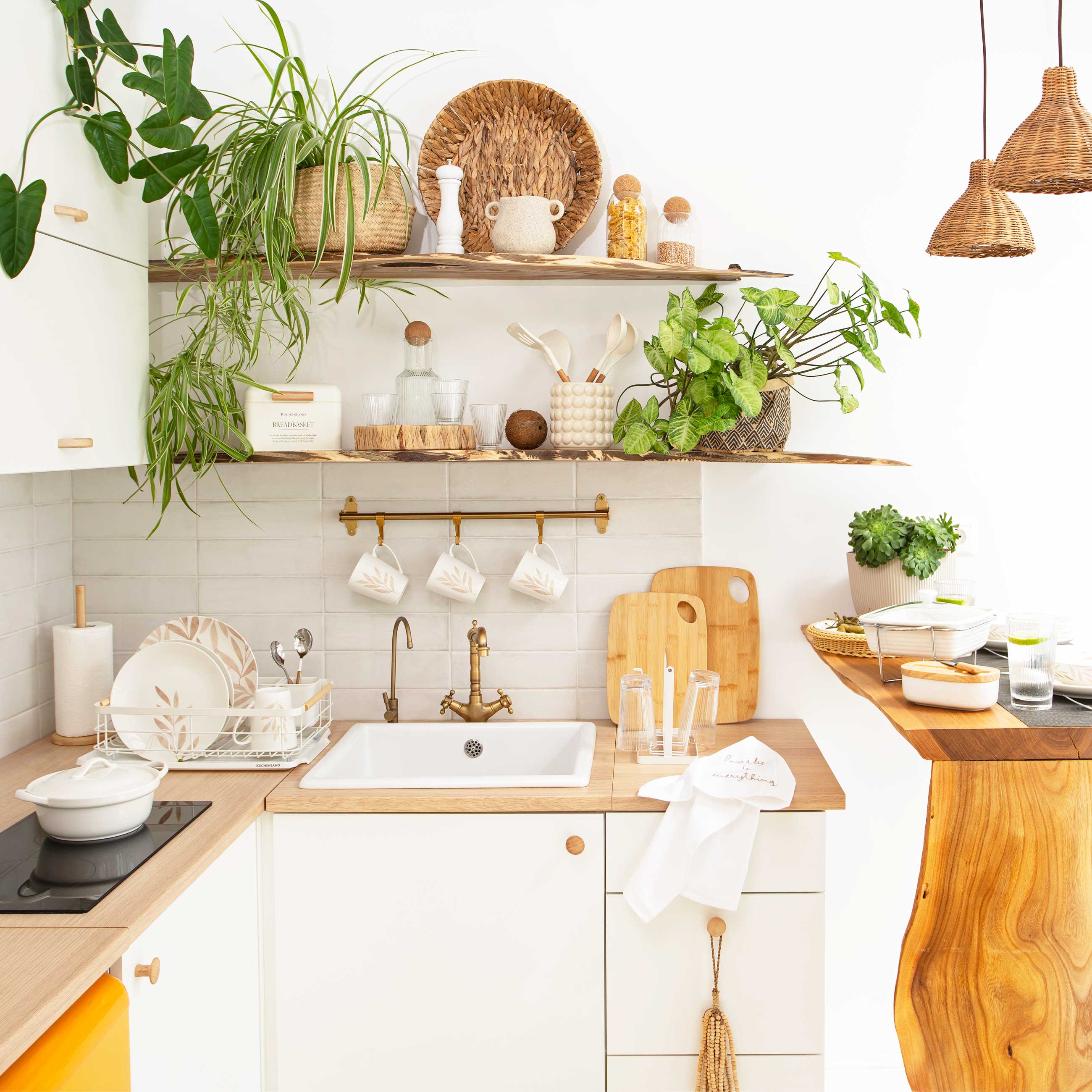 Сушилка для посуды, 43х31 см, с поддоном, металл/дерево/пластик, White style, image-7