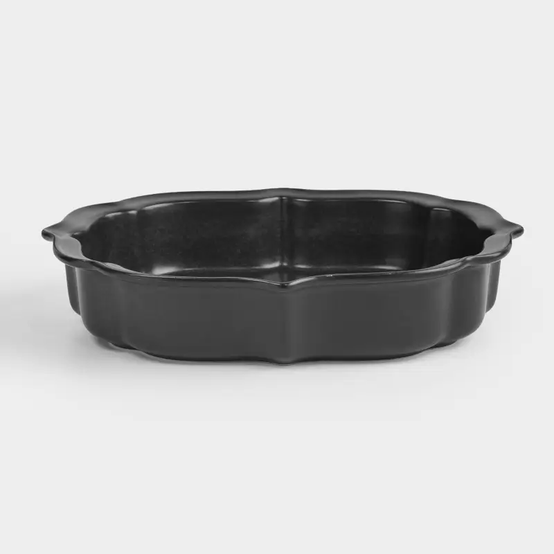Форма для запекания, 28х18x6 см, керамика, фигурная, черная, Speckled black ,image-0