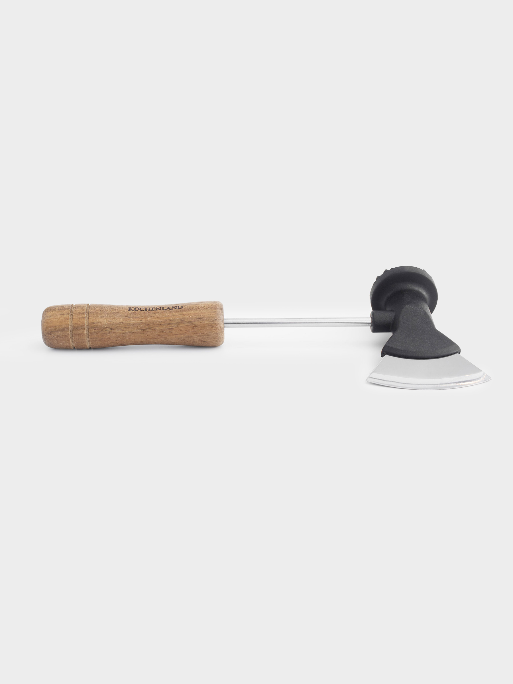 Молоток для отбивания мяса, 28 см, с топориком, сталь/дерево, Black style, image-3