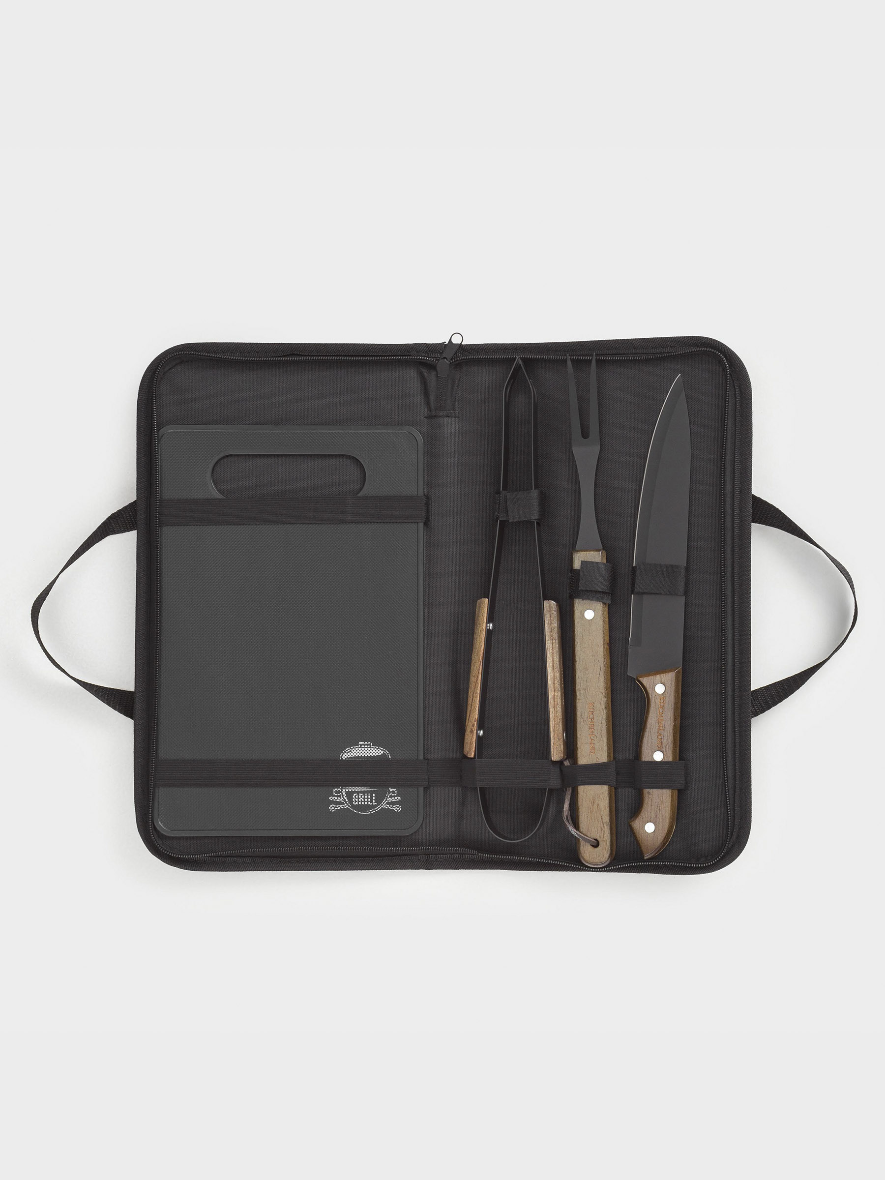 Барбекюге арналған жиынтық, 4 зат, былғары қорапта, болат/ағаш/эко-былғары, BBQ, image-4