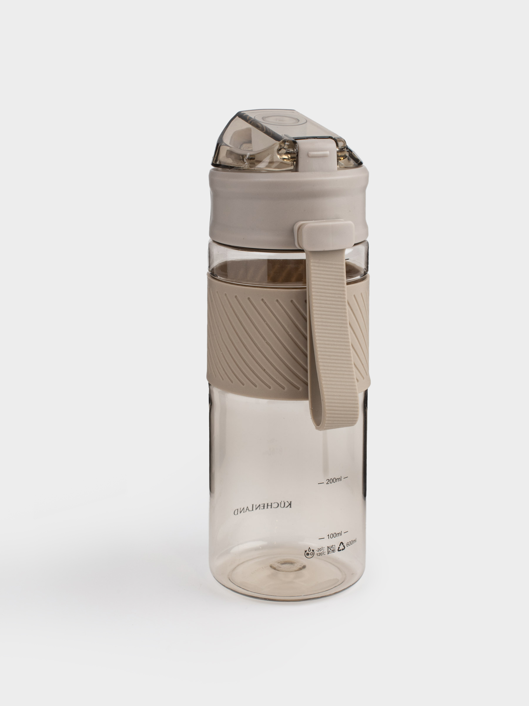 Су бөтелкесі, 600 мл, пластик / силикон, сарғылт қоңыр, спорт, image-2