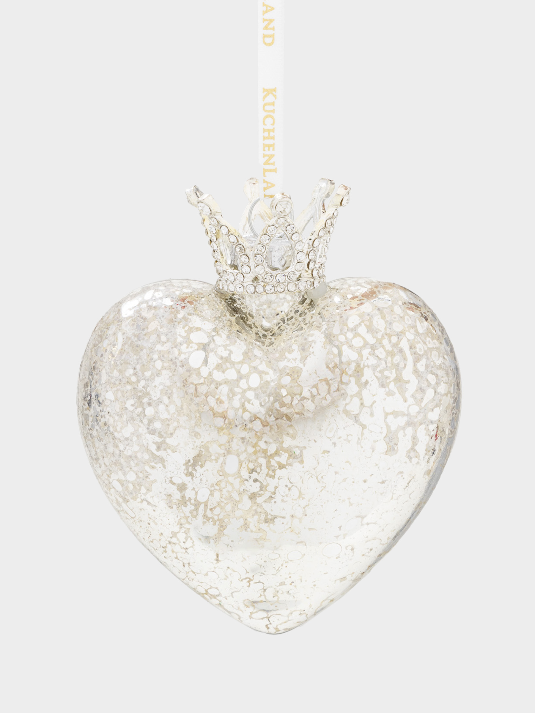 Шырша ойыншығы, 8x10 см, шыны, шампан, Жүрек, Figure sparkle, image-0