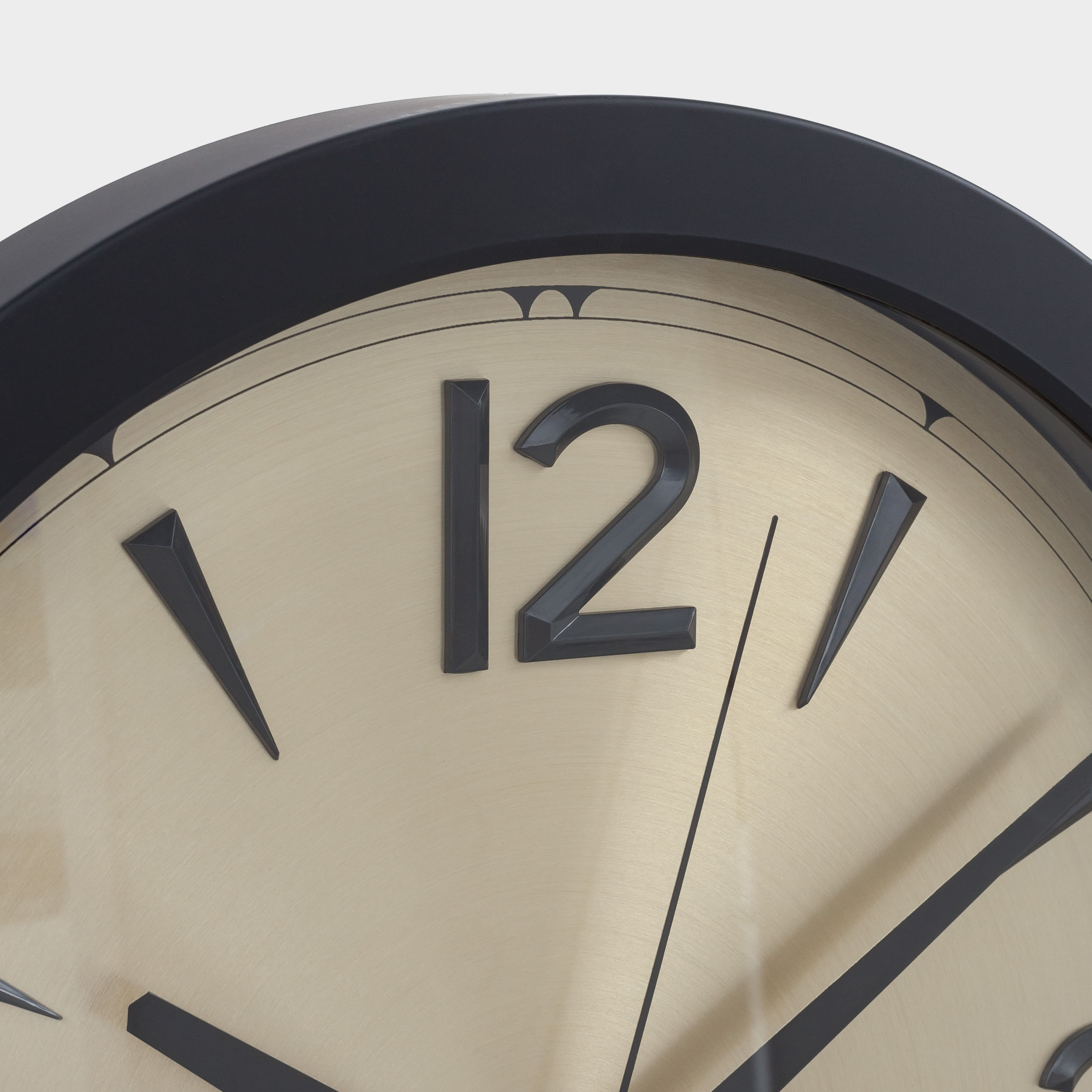 Часы настенные, 40 см, пластик/стекло, круглые, золотисто-черные, Dial, image-2