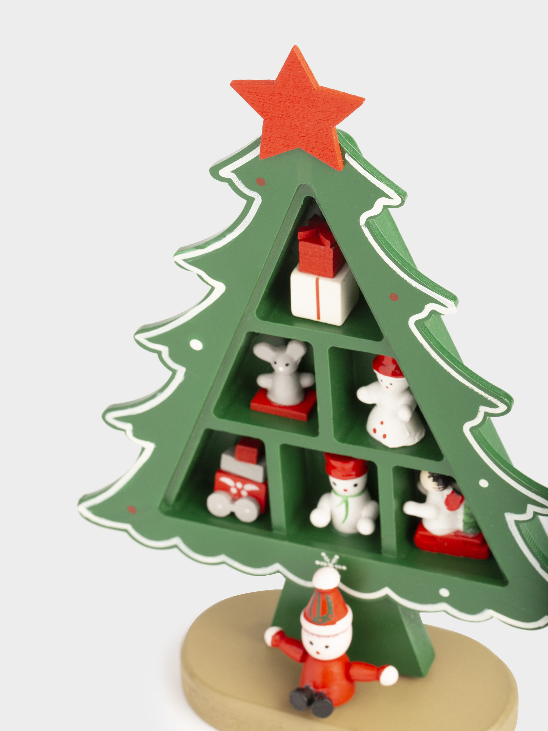 Мүсінше, 19 см, MDF, жасыл, Ойыншықтары бар шырша-шкаф, Christmas style, image-6