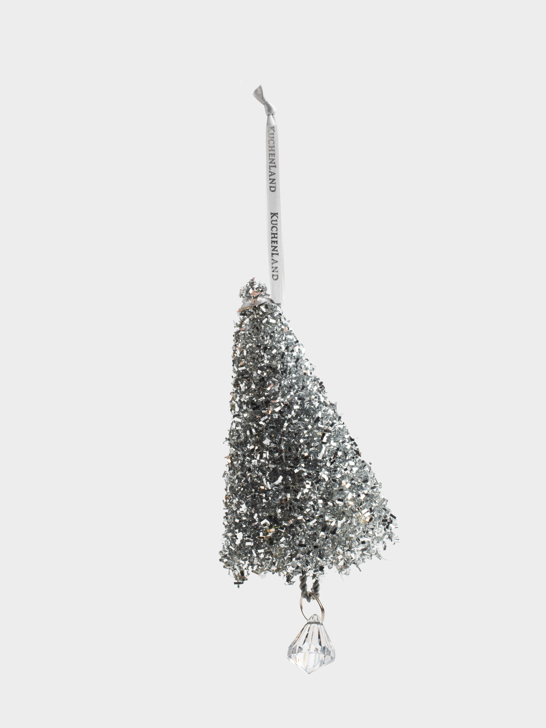 Игрушка елочная, 14 см, пластик/металл, серебристая, Елка с шариками, Spruce bell, image-0